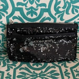Victoria's Secret Black Sequin Pouch